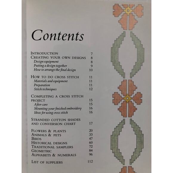 Vtg 1994 Julie Hasler’s Cross Stitch Designs Book of Borders Motifs Samplers - Picture 5 of 9